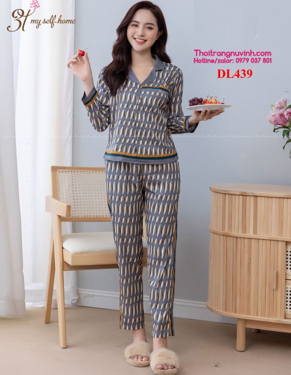 bộ lụa pijama thu đông đẹp
