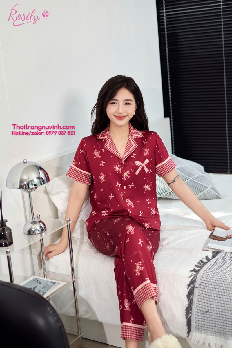 Bộ Đồ Lụa Mặc Nhà Cao Cấp - DL749