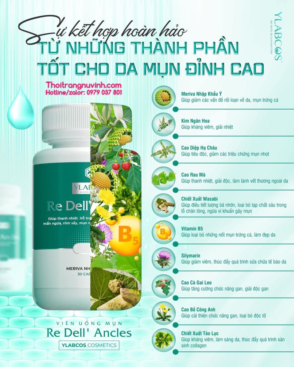 viên uống mụn Re Dell Ancles