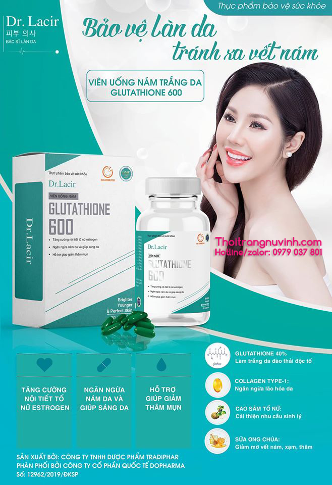 Viên uống nám trắng da Glutathione600 - LKD18