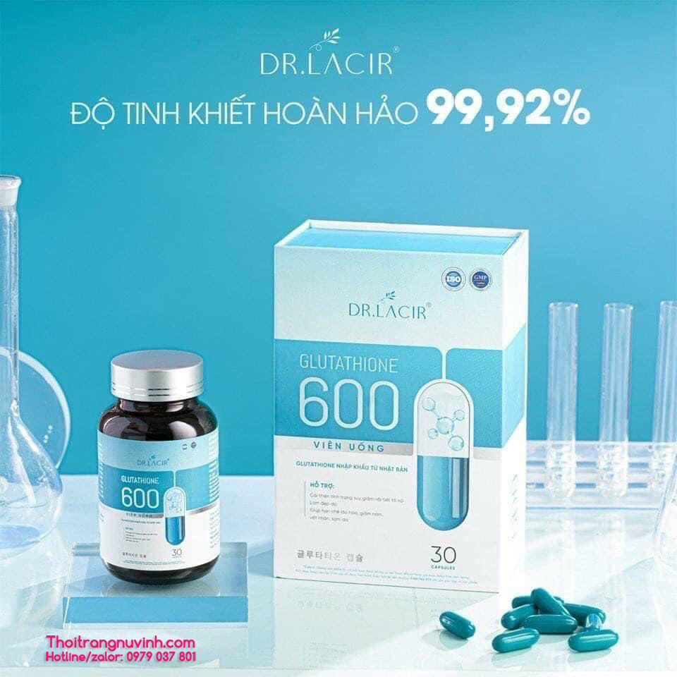 Viên uống trắng da mờ nám Glutathione 600 Drlacir